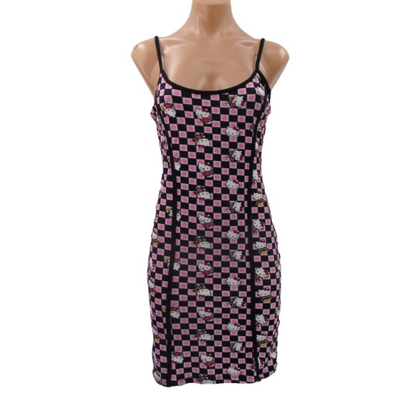 Sanrio Dresses & Skirts - NGOrder x Sanrio Hello Kitty Fitted Slip Dress  US 6 Pink Black Checker Camisole